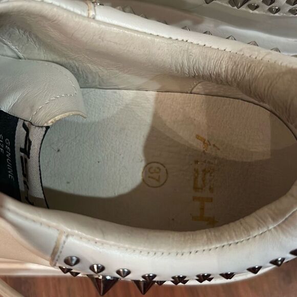 ASH white leather studded platform sneakers size 7 - Picture 6 of 6